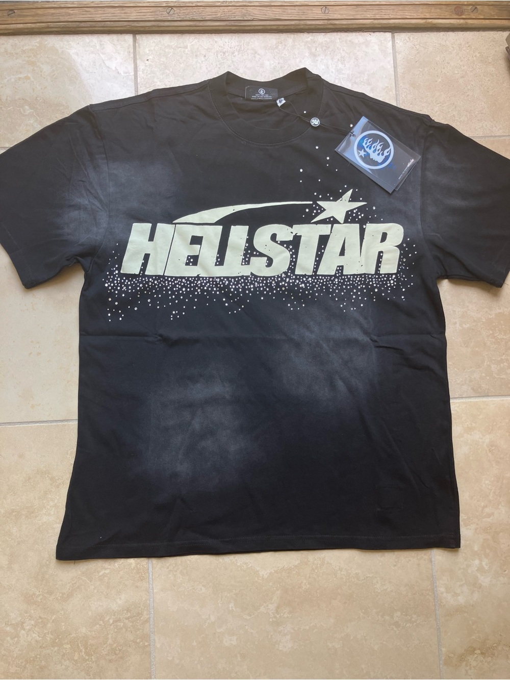 Hellstar Black T-Shirt rhinstones